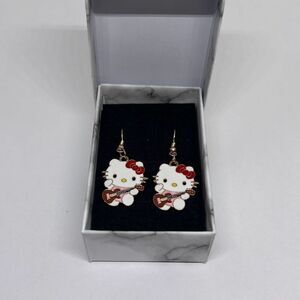 Hello Kitty Guitar Earrings